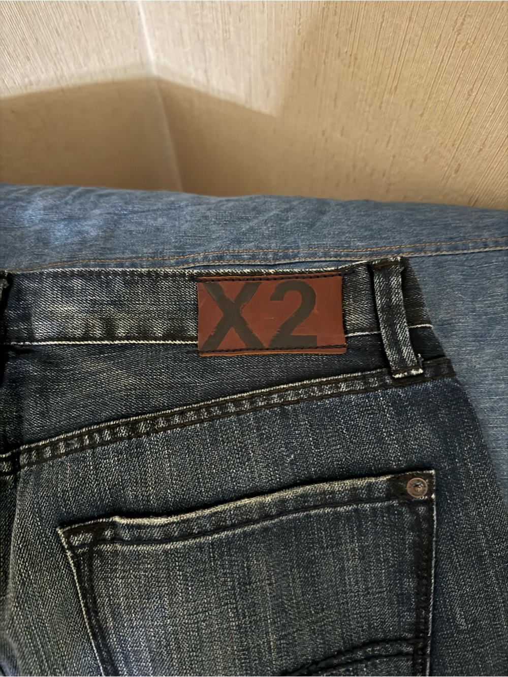 X2 Men's Dark Blue Straight-Leg Jeans